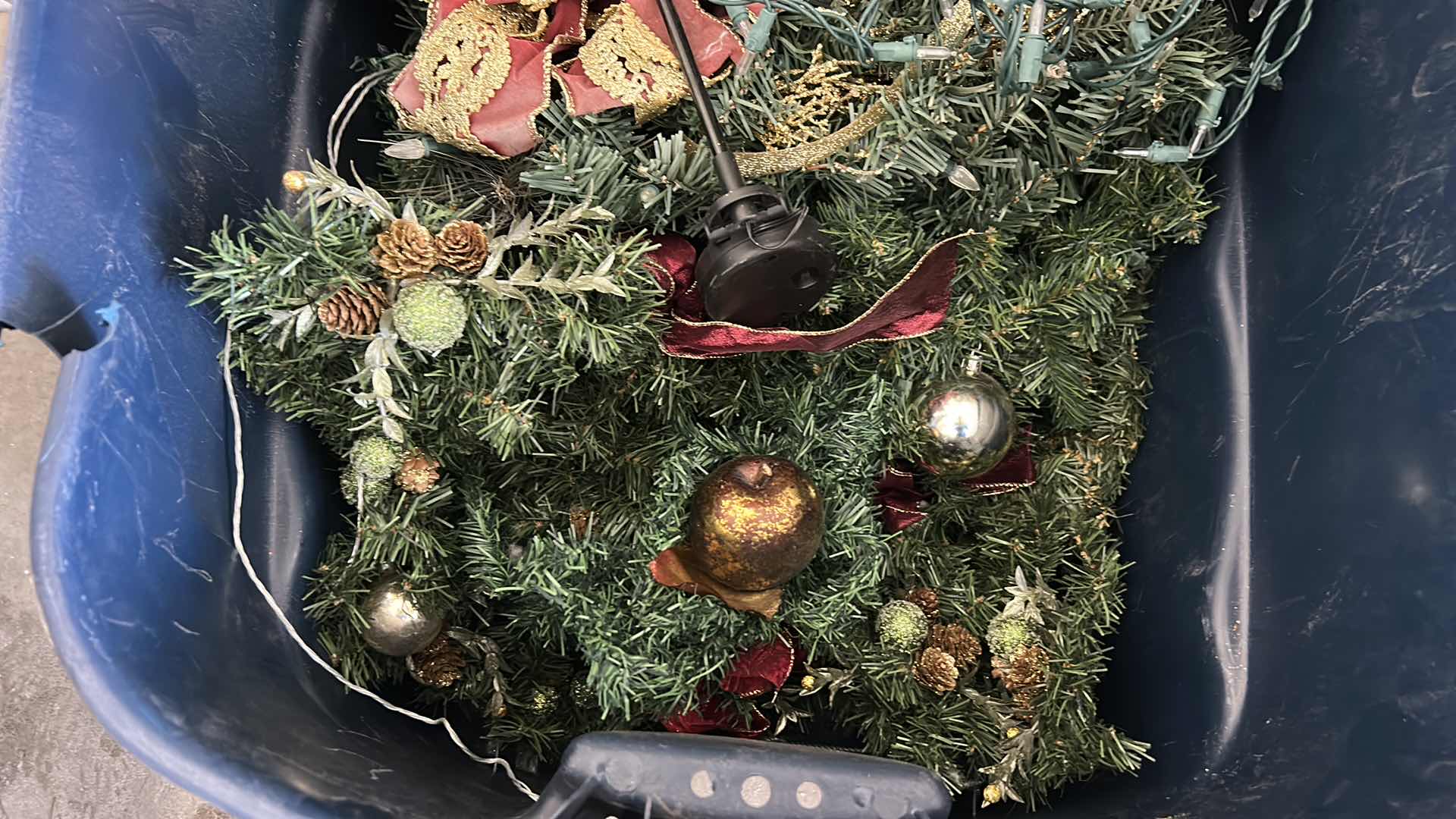 Photo 1 of TOTE FULL OF CHRISTMAS DECOR