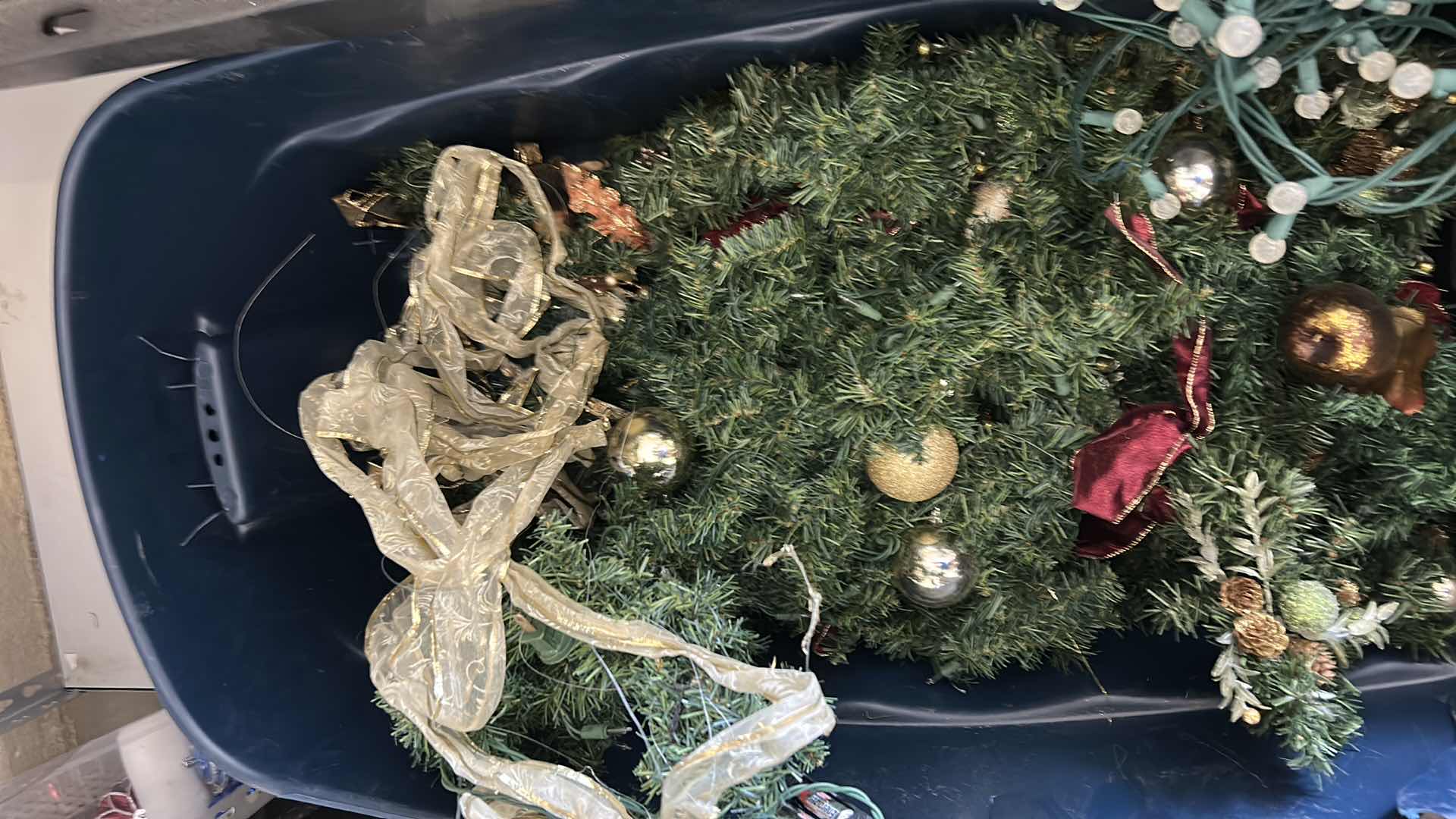 Photo 1 of TOTE FULL OF CHRISTMAS DECOR