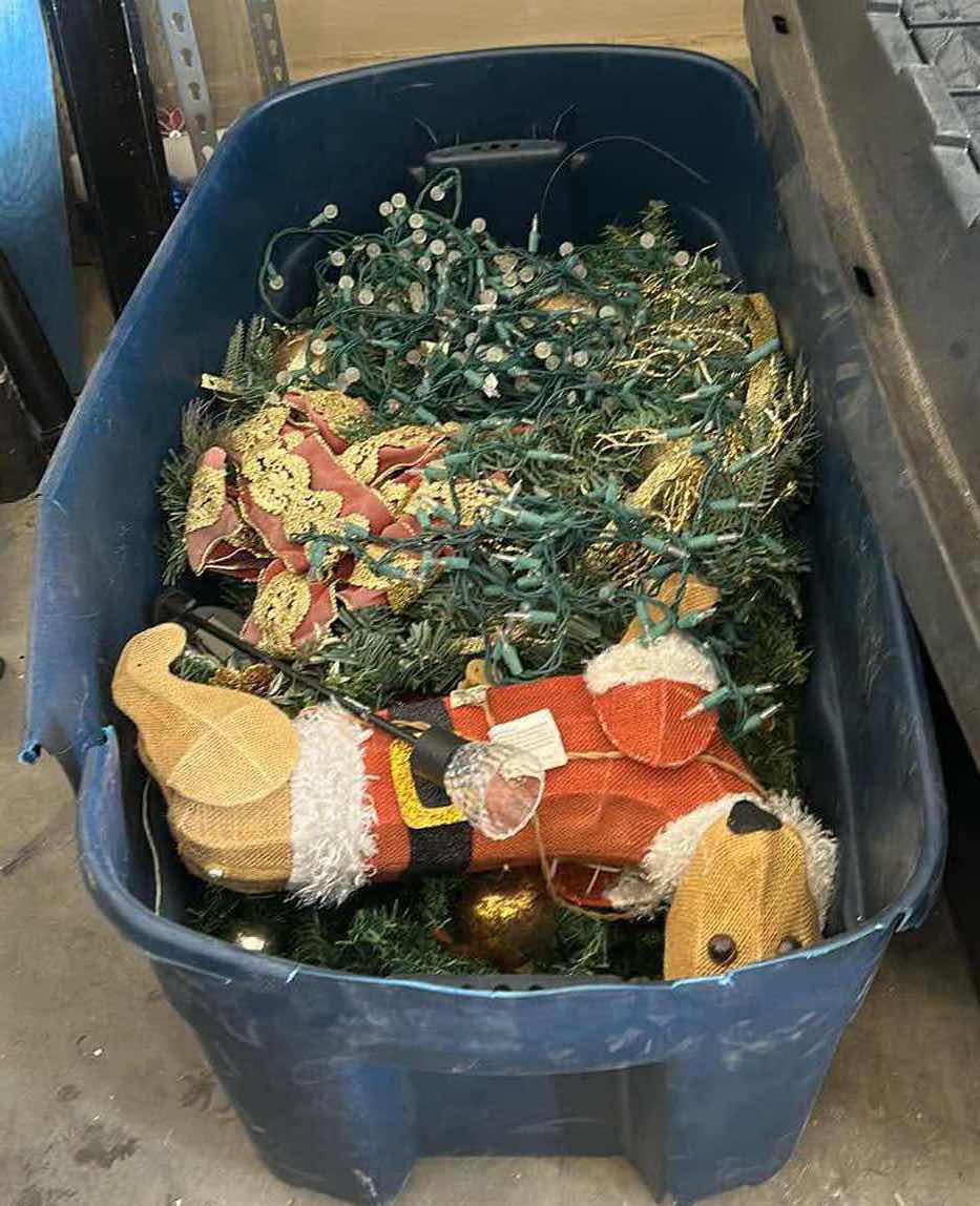 Photo 1 of TOTE FULL OF CHRISTMAS DECOR