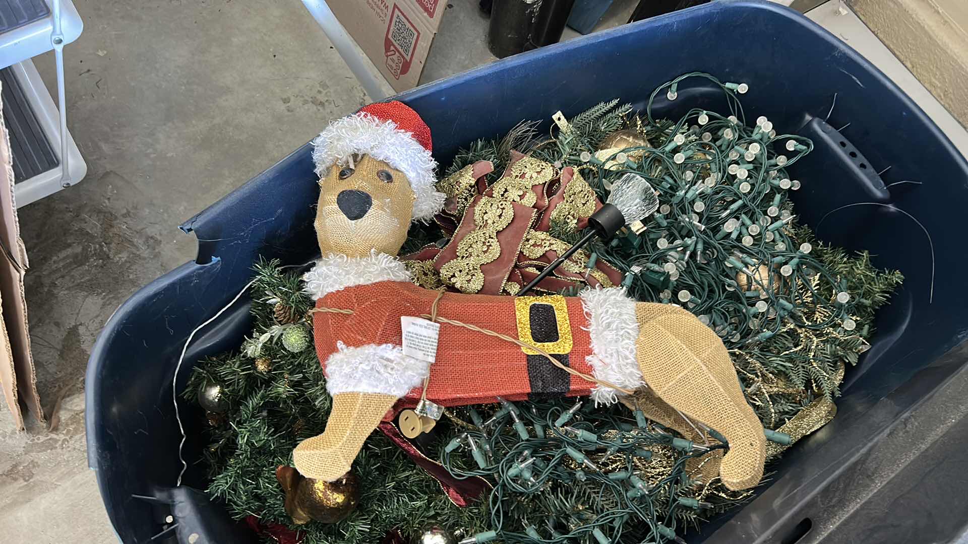 Photo 1 of TOTE FULL OF CHRISTMAS DECOR