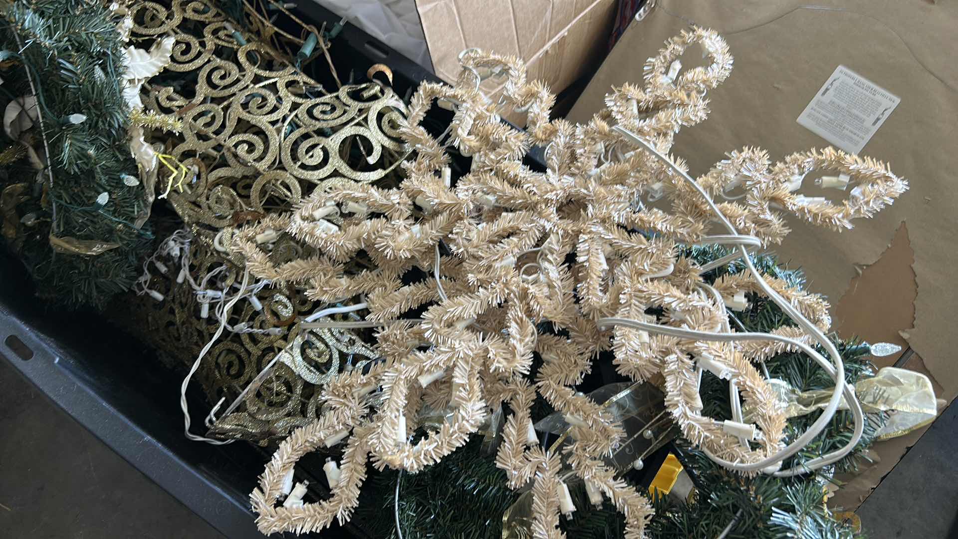 Photo 1 of TOTE FULL OF CHRISTMAS DECOR