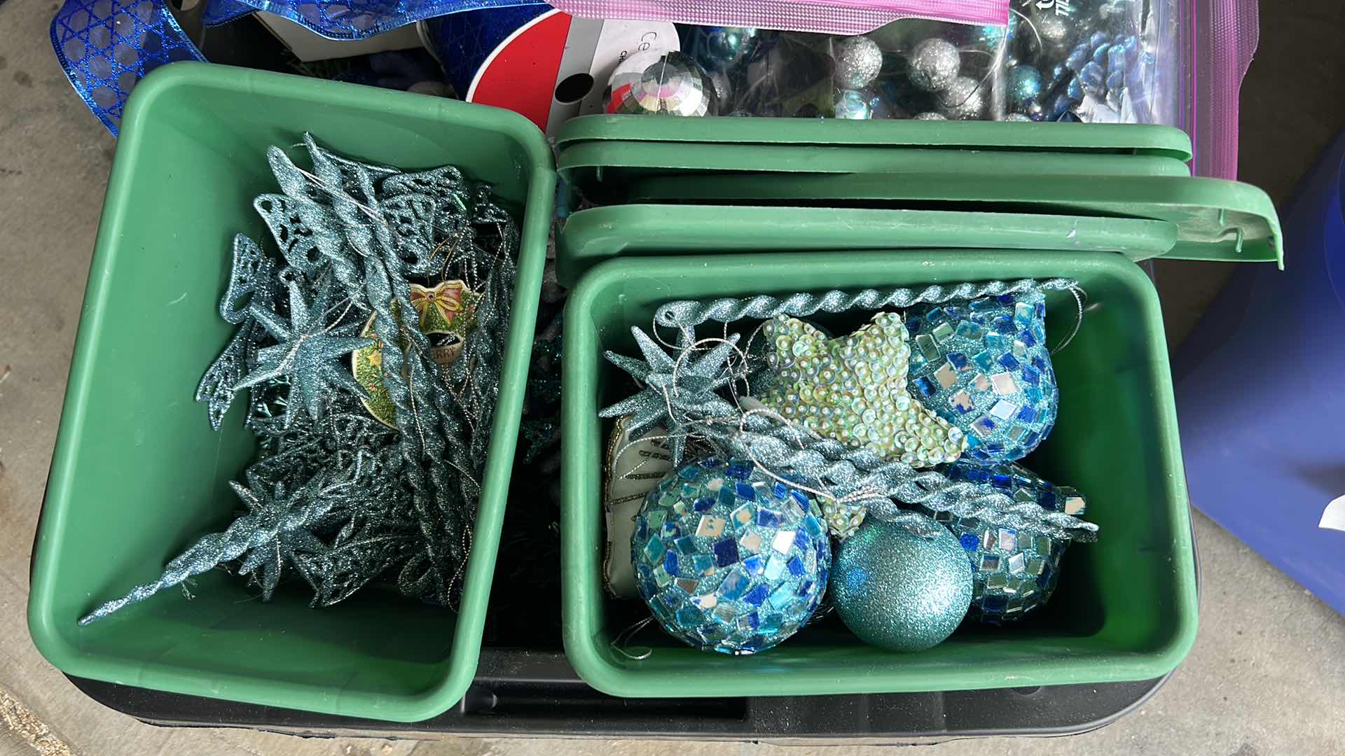 Photo 1 of TOTE FULL OF CHRISTMAS DECOR