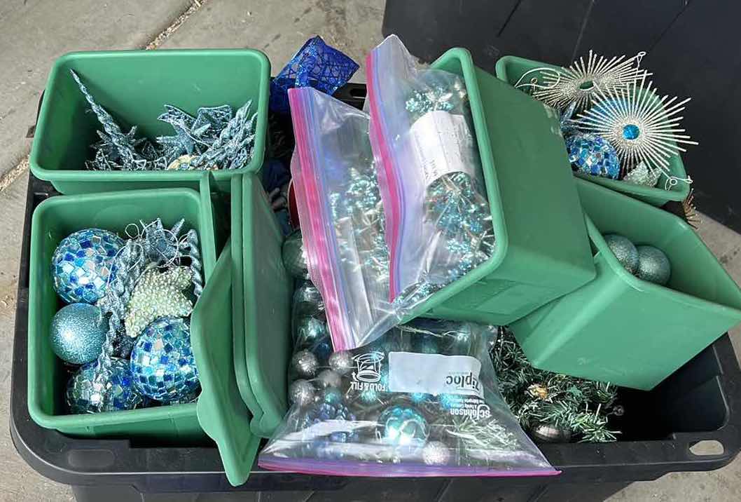 Photo 1 of TOTE FULL OF CHRISTMAS DECOR