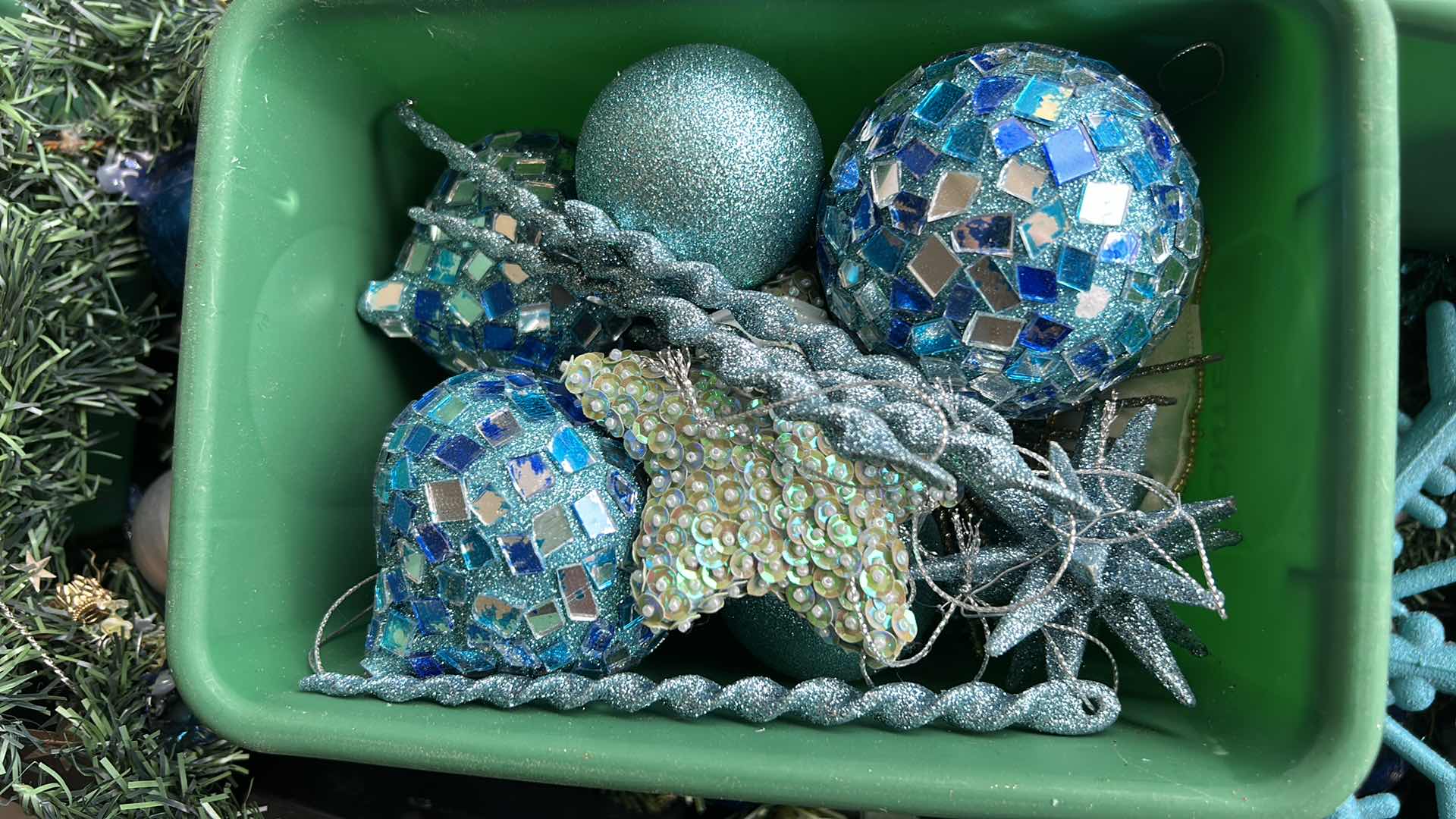 Photo 1 of TOTE FULL OF CHRISTMAS DECOR