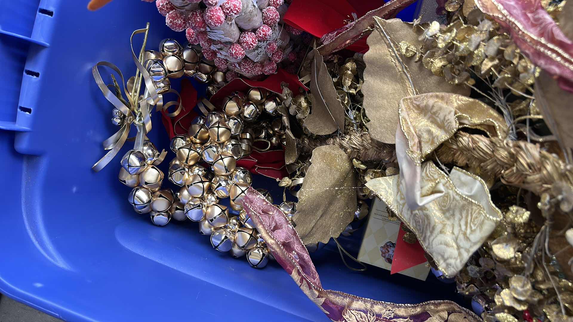 Photo 1 of TOTE FULL OF CHRISTMAS DECOR