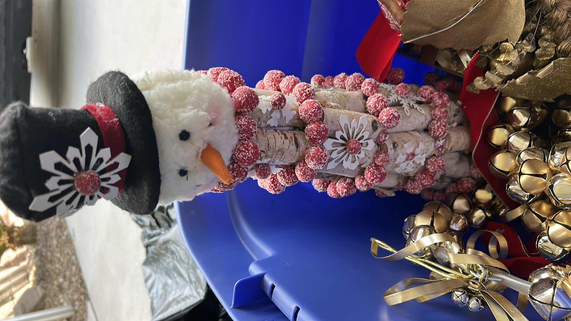 Photo 1 of TOTE FULL OF CHRISTMAS DECOR
