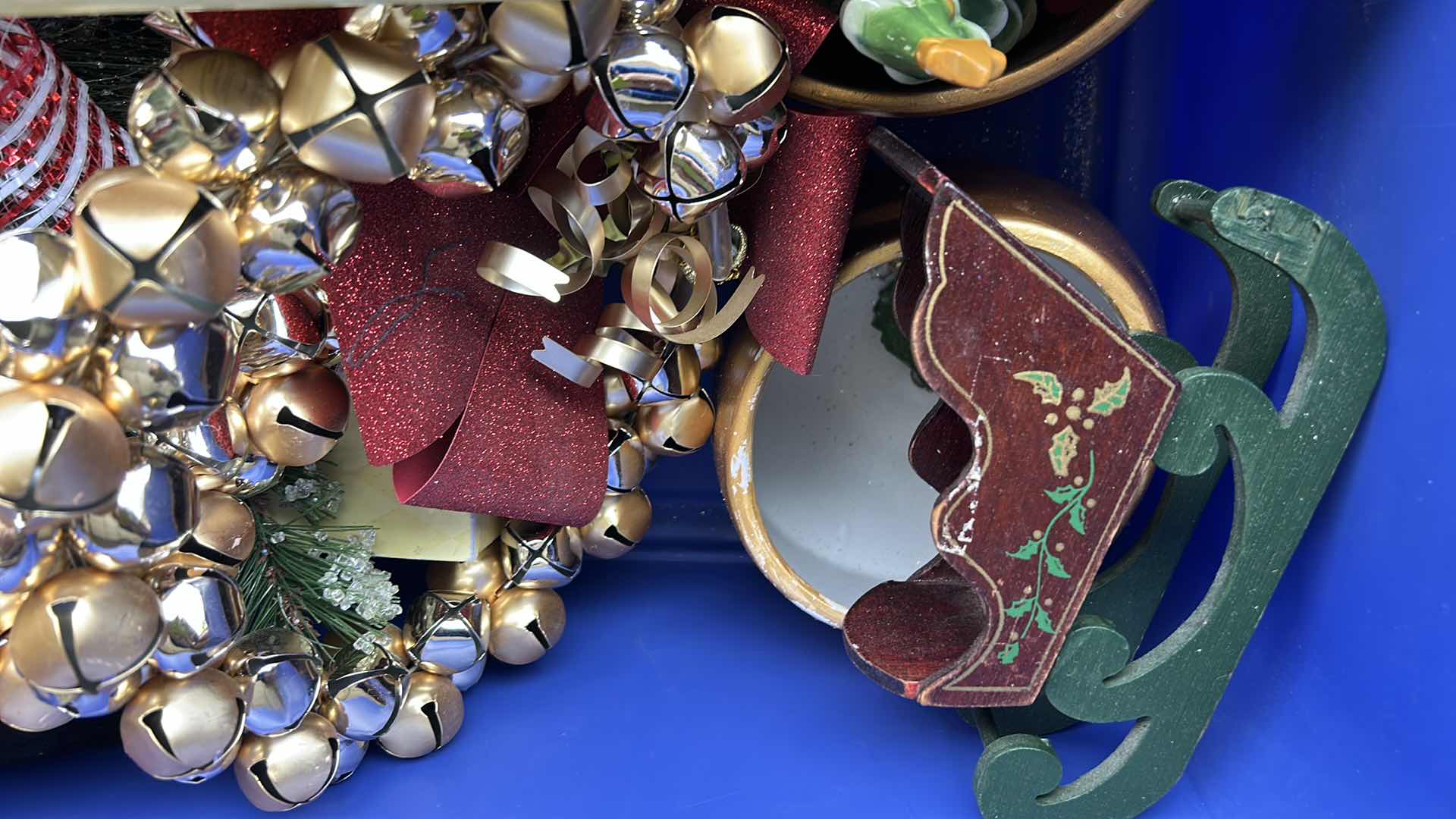 Photo 1 of TOTE FULL OF CHRISTMAS DECOR