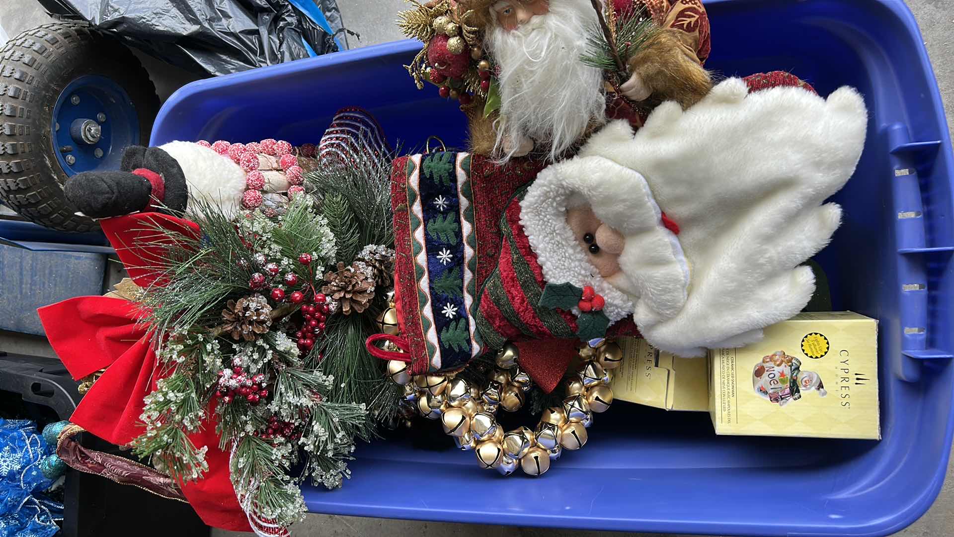 Photo 1 of TOTE FULL OF CHRISTMAS DECOR