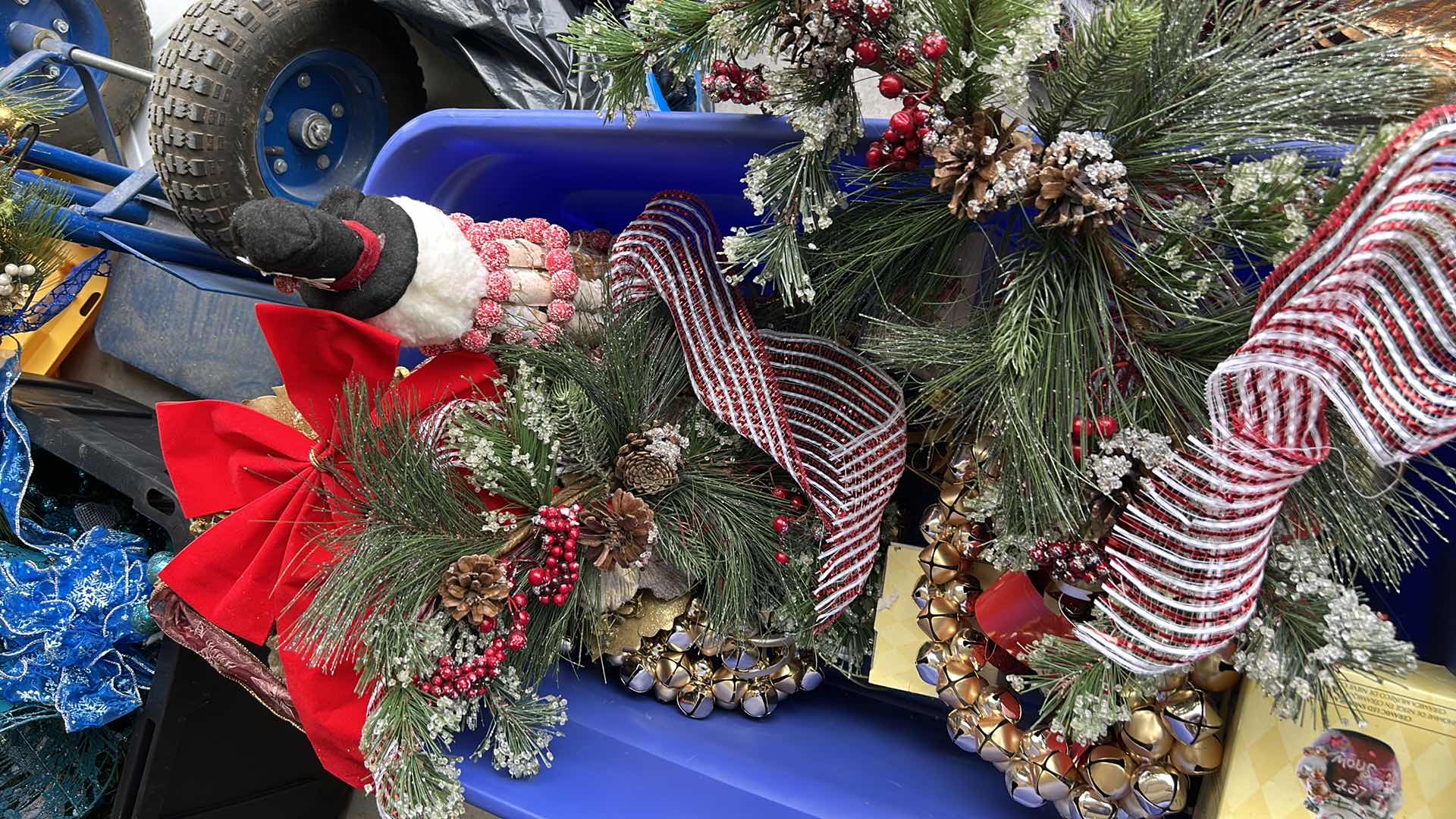 Photo 1 of TOTE FULL OF CHRISTMAS DECOR