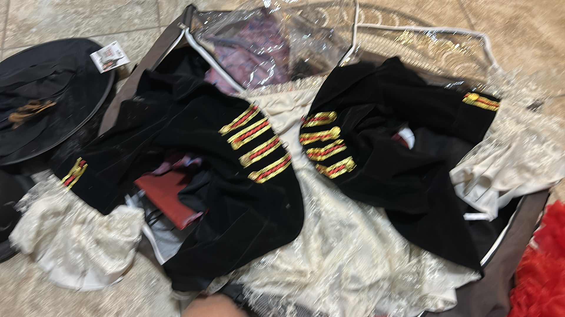 Photo 1 of ZIP UP GARMENT BAG WITH HALLOWEEN COSTUMES AND ACCESSORIES