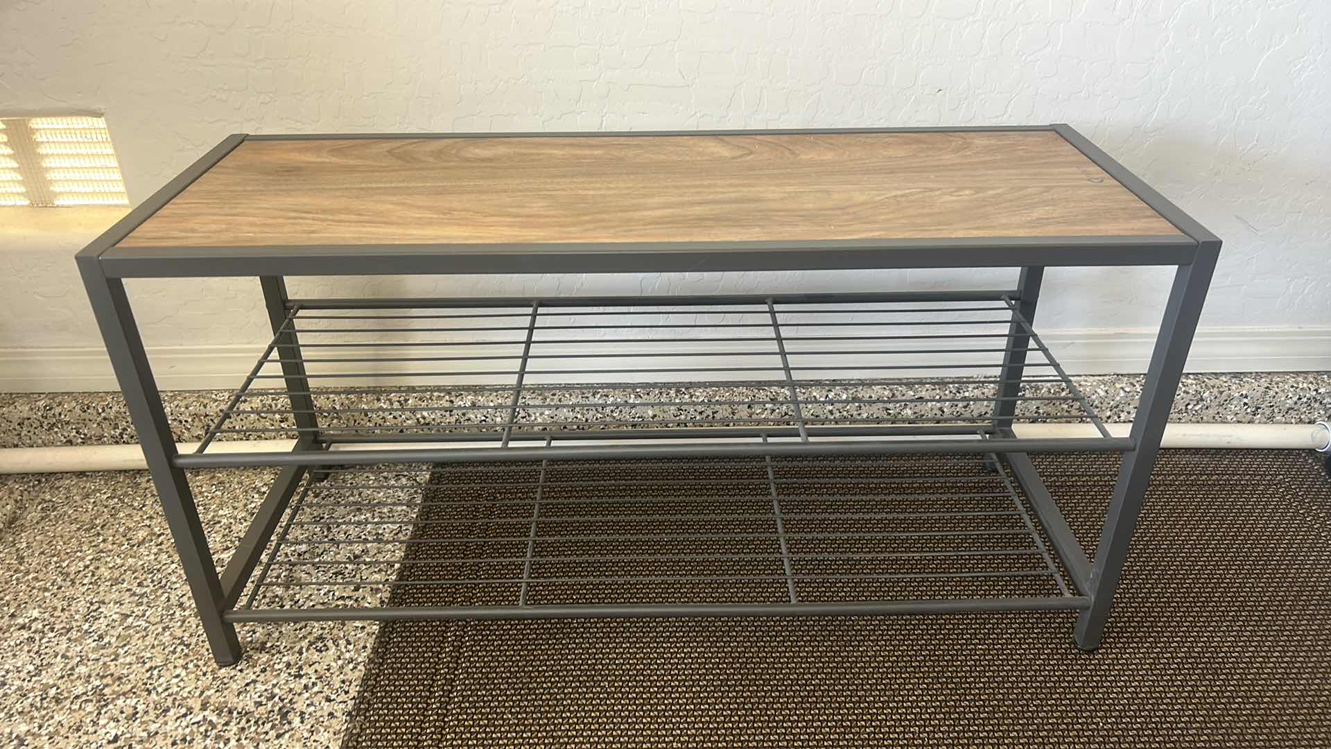 Photo 1 of TRINITY METAL SHOE RACK WITH WOOD TOP 36” x 13 1/2” x H18”