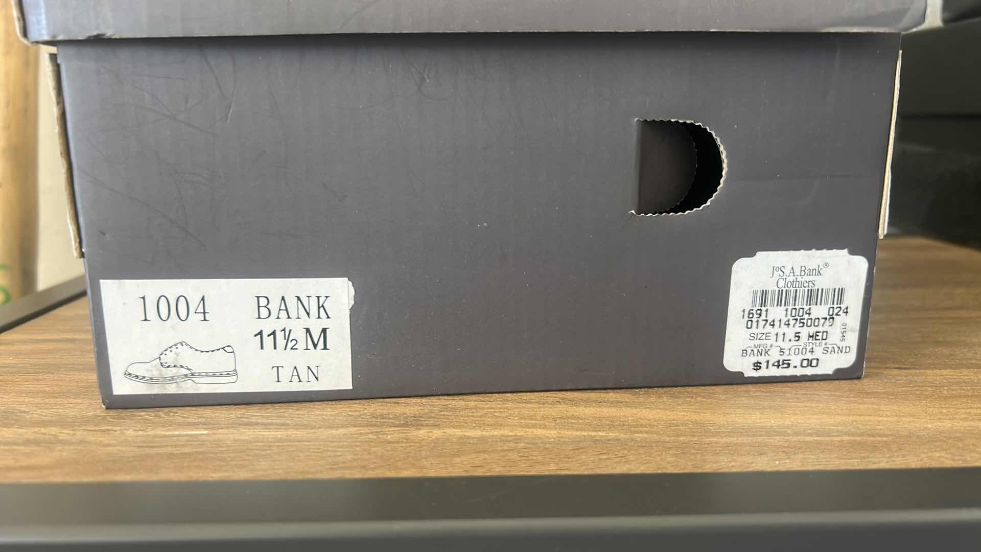 Photo 1 of MENS JoS A BANK CLOTHIERS TAN SUEDE MENS SHOES SIZE 11.5M & CLEANING SUPPLIES