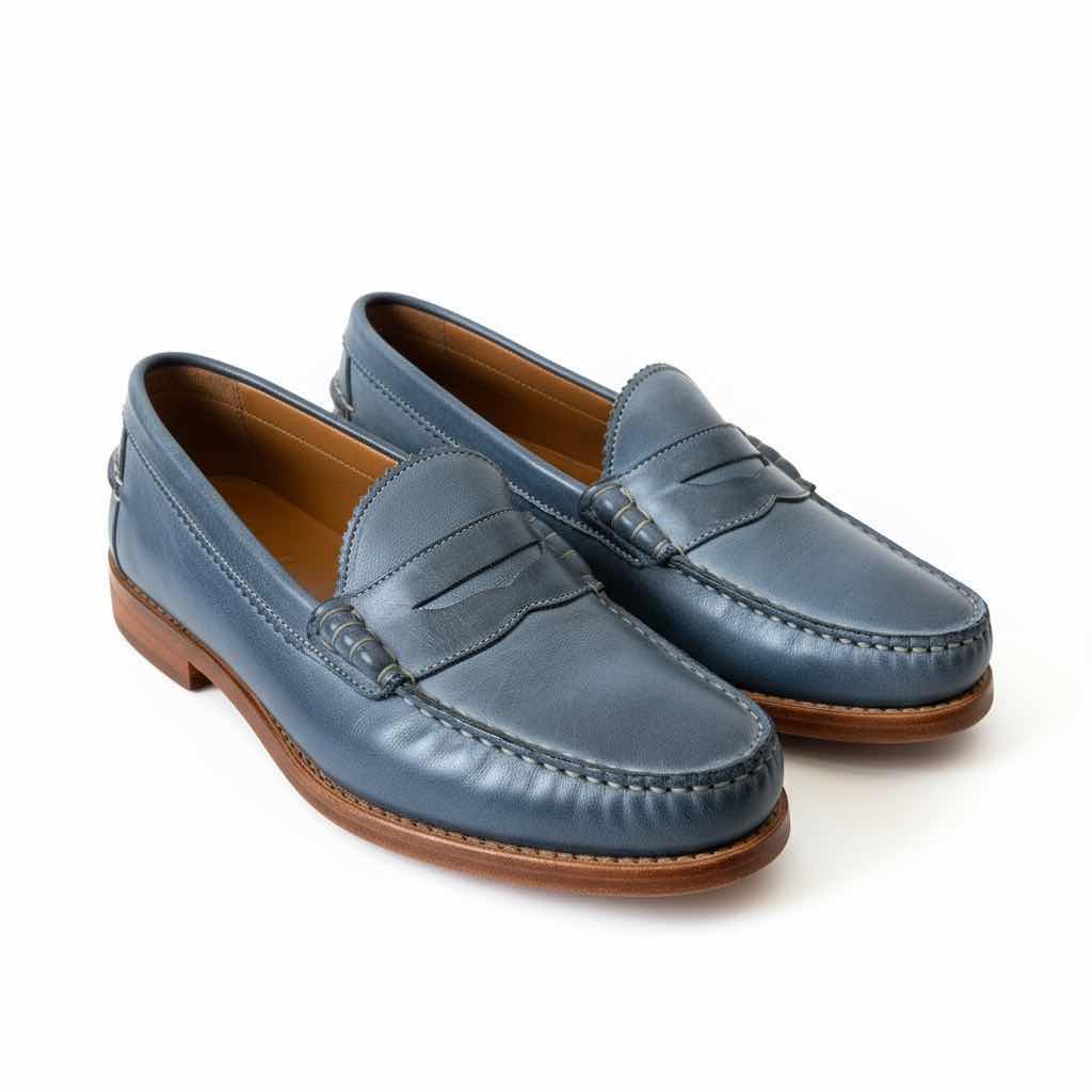 Photo 1 of MENS ALLEN EDMONDS SEDONA NAVY LEATHER SHOES SIZE 11 D