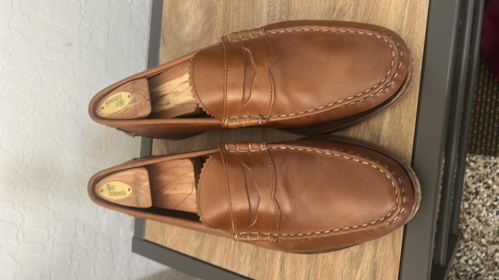 Photo 1 of MENS ALLEN EDMONDS KENWOOD TAN SADDLE LEATHER SHOES SIZE 11 D