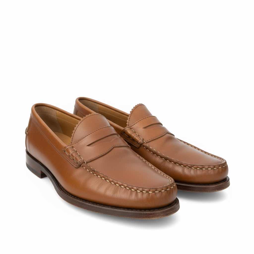 Photo 1 of MENS ALLEN EDMONDS KENWOOD TAN SADDLE LEATHER SHOES SIZE 11 D