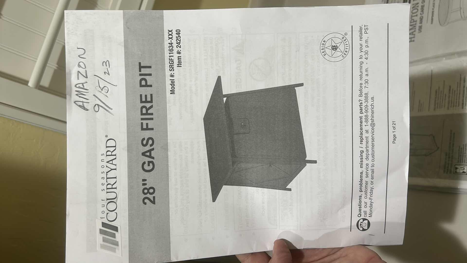 Photo 1 of FOUR SEASONS COURTYARD PROPANE FIRE PIT 20“ x 28“ H25“