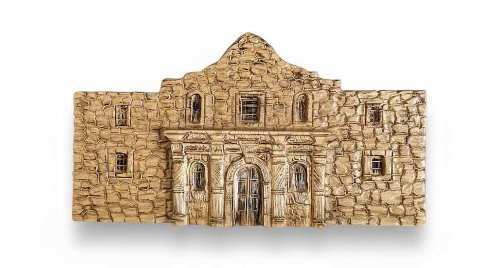 Photo 1 of ALAMO “RISING TIDE” WOOD SCULPTURE WALL PLAQUE 2‘ x H13“