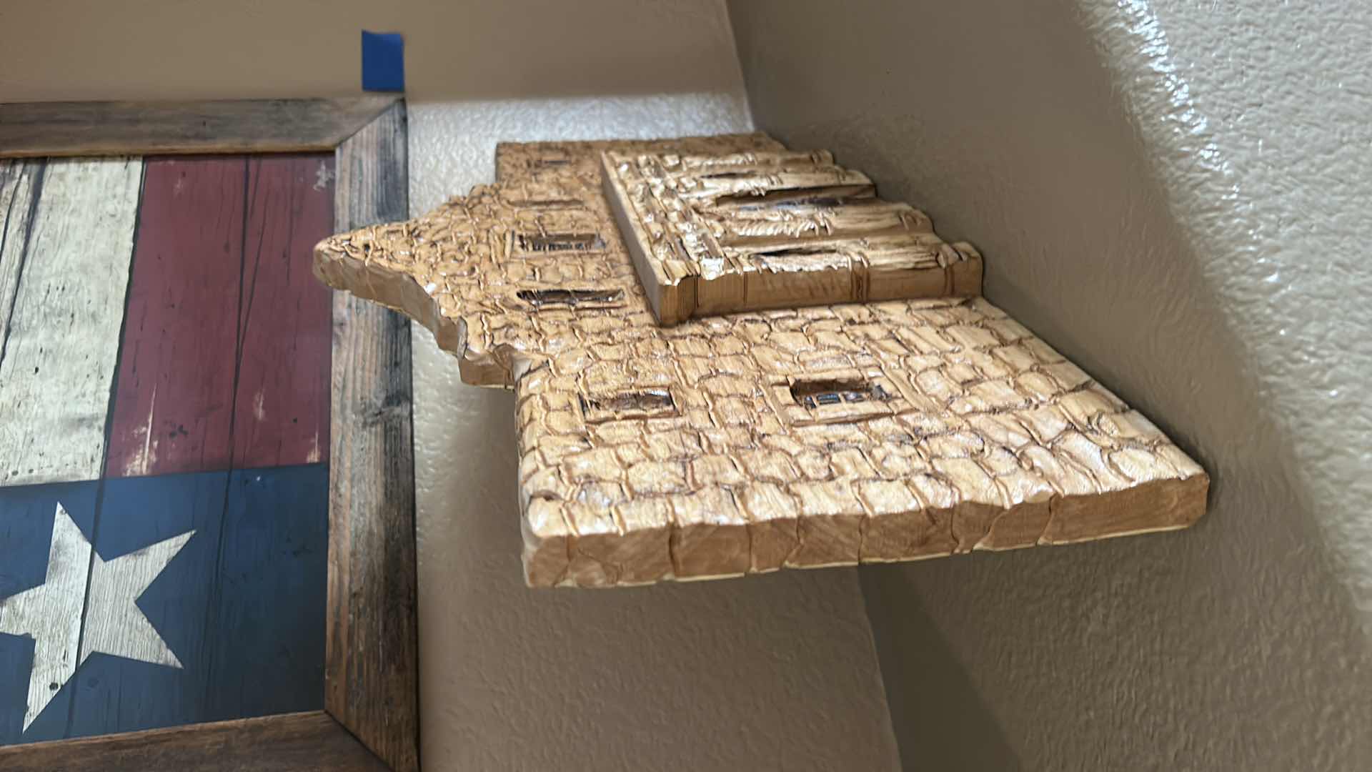 Photo 1 of ALAMO “RISING TIDE” WOOD SCULPTURE WALL PLAQUE 2‘ x H13“