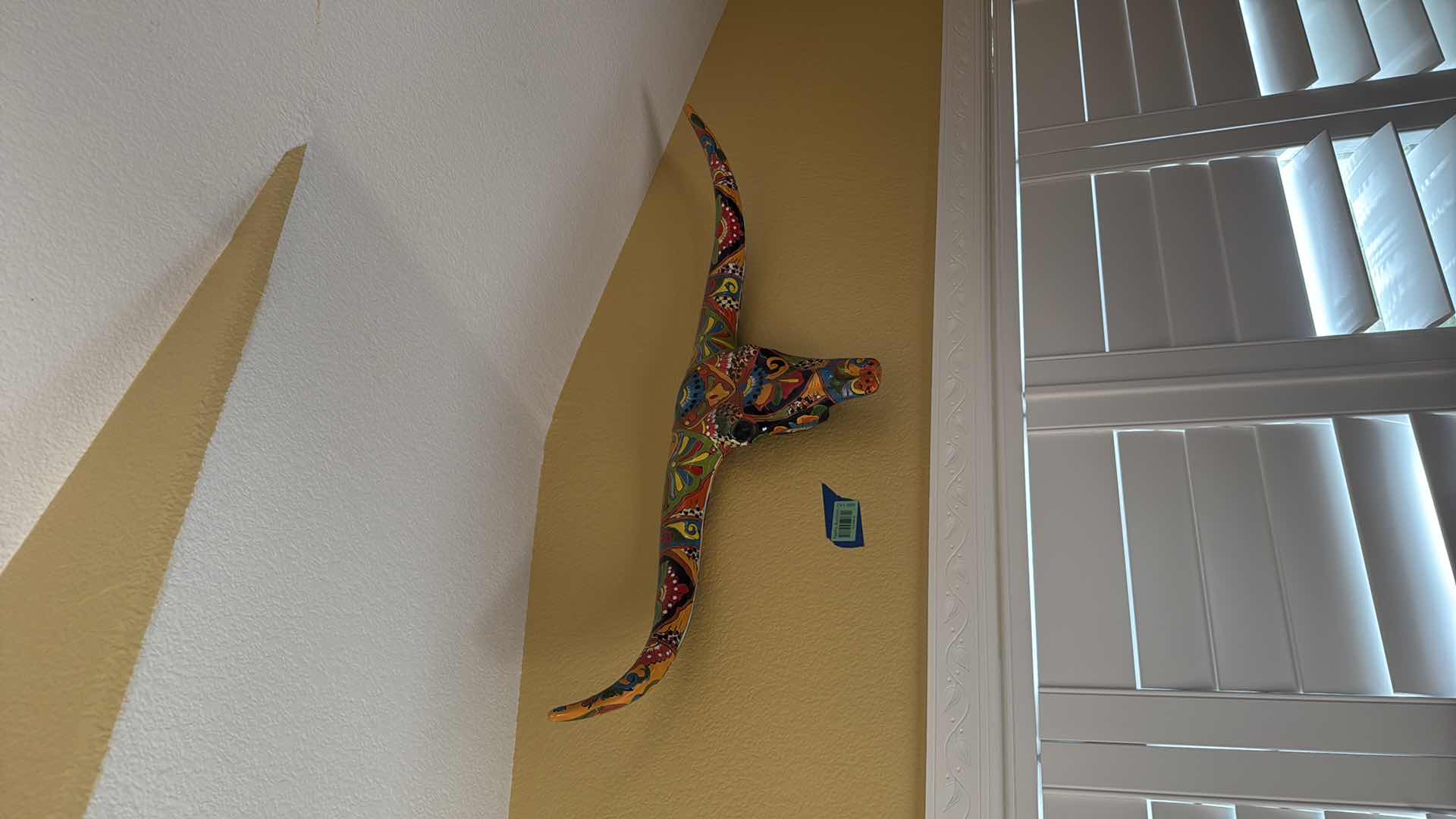 Photo 1 of DECORATIVE LONGHORN SKULL, TALAVERA, MEXIAN FOLK ART W38”