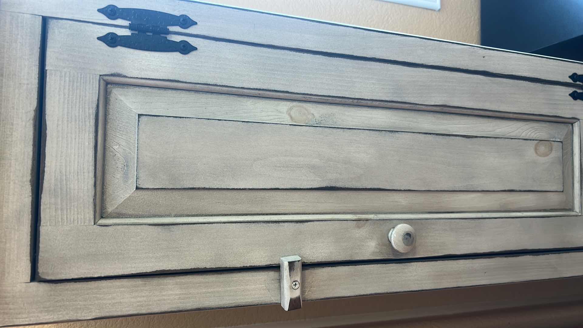 Photo 1 of DISTRESSED WOOD STORAGE CABINET 13” x 10 1/2” x H61”