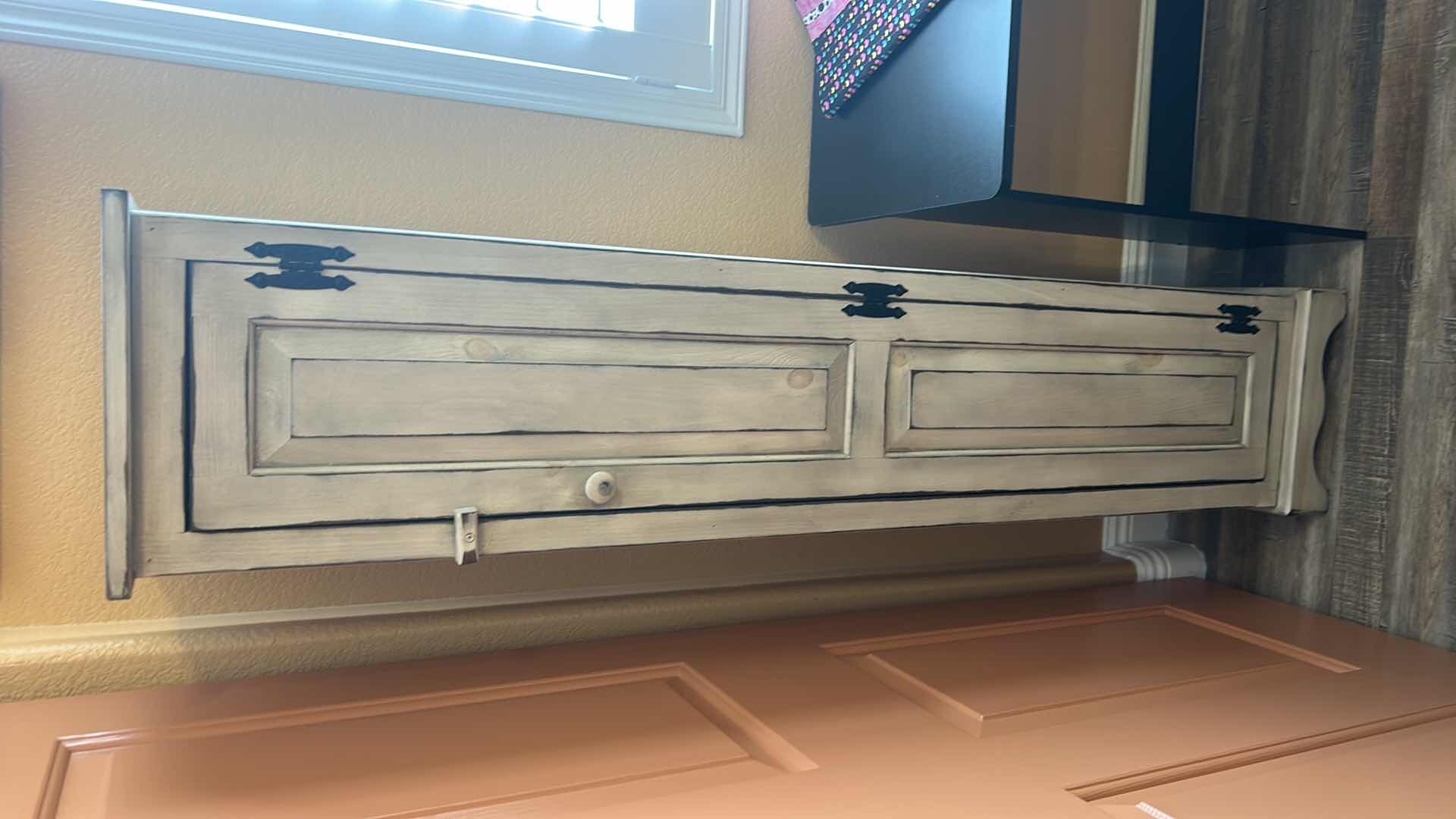 Photo 1 of DISTRESSED WOOD STORAGE CABINET 13” x 10 1/2” x H61”