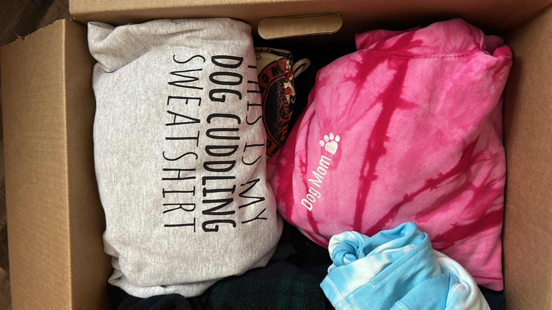 Photo 1 of BOX OF WOMENS CLOTHING, SWEATSHIRTS AND JACKETS (ASSORTED SIZES)