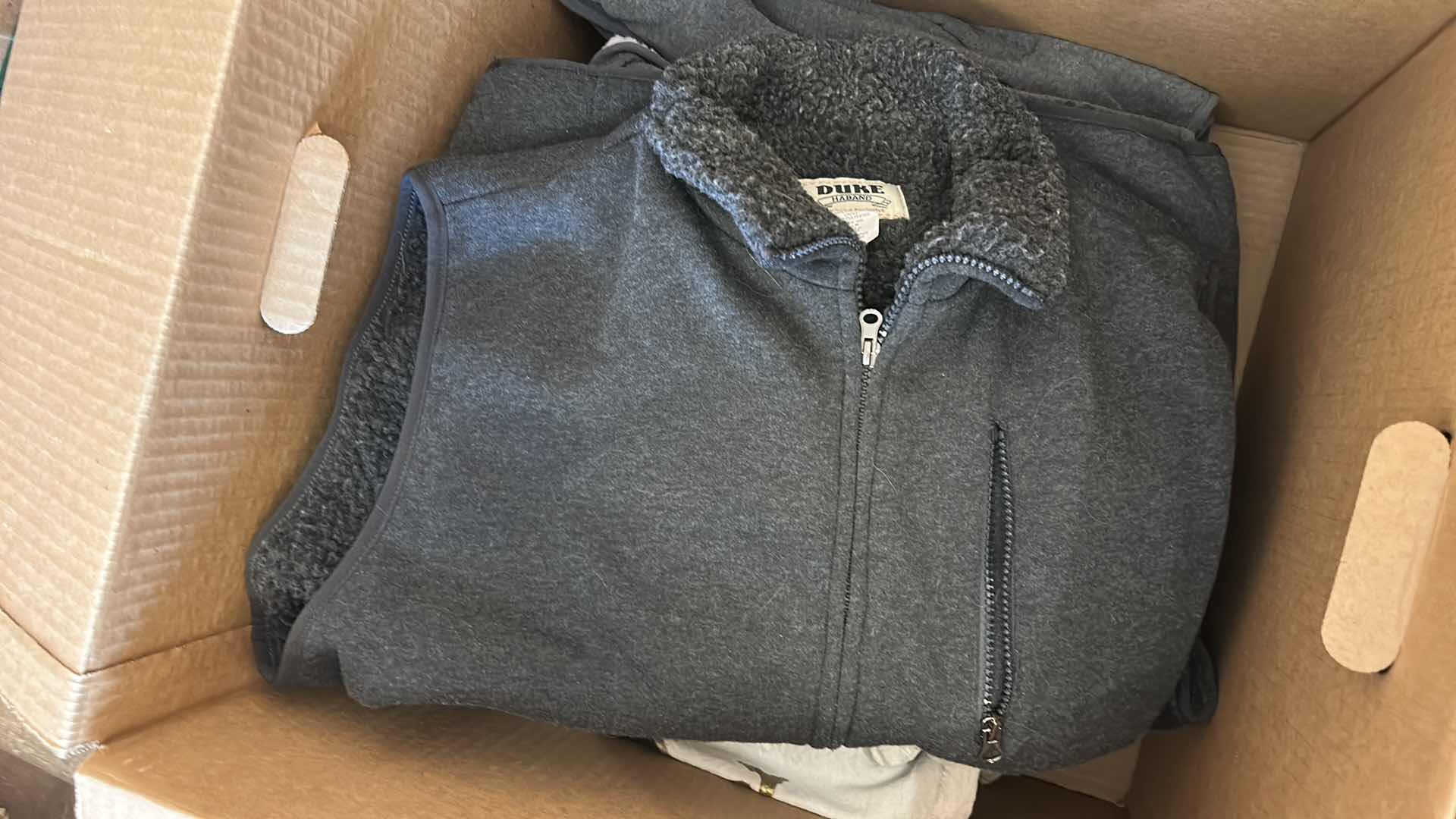 Photo 1 of BOX OF WOMENS JACKETS, SWEATSHIRTS AND VESTS SOME NEW WITH TAGS (ASSORTED SIZES)
