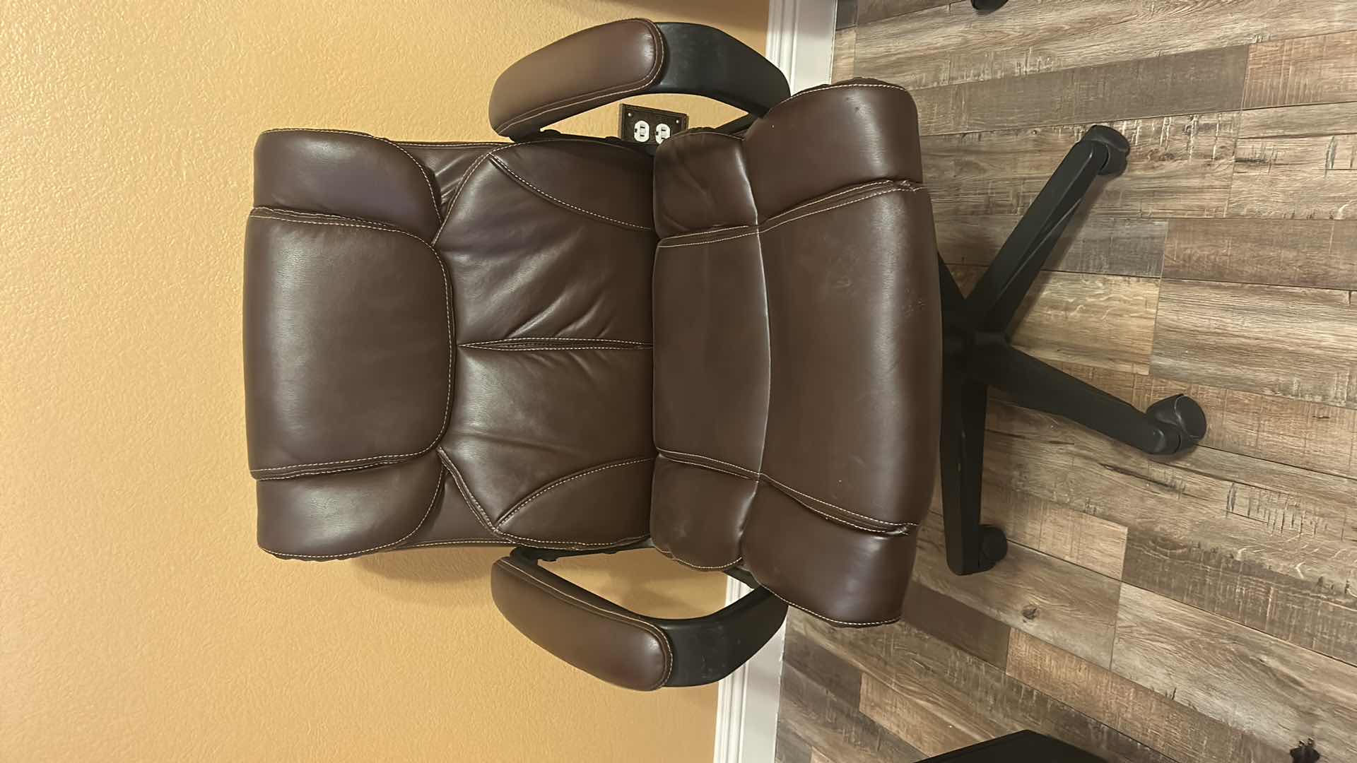 Photo 1 of BROWN FAUX LEATHER OFFICE CHAIR 24“ x 24“ x H38“