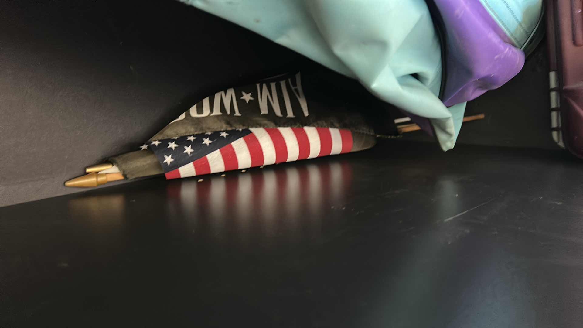 Photo 1 of CONTENTS OF CABINET - GOLF CLUB, TACKLE BOX AND FLAGS