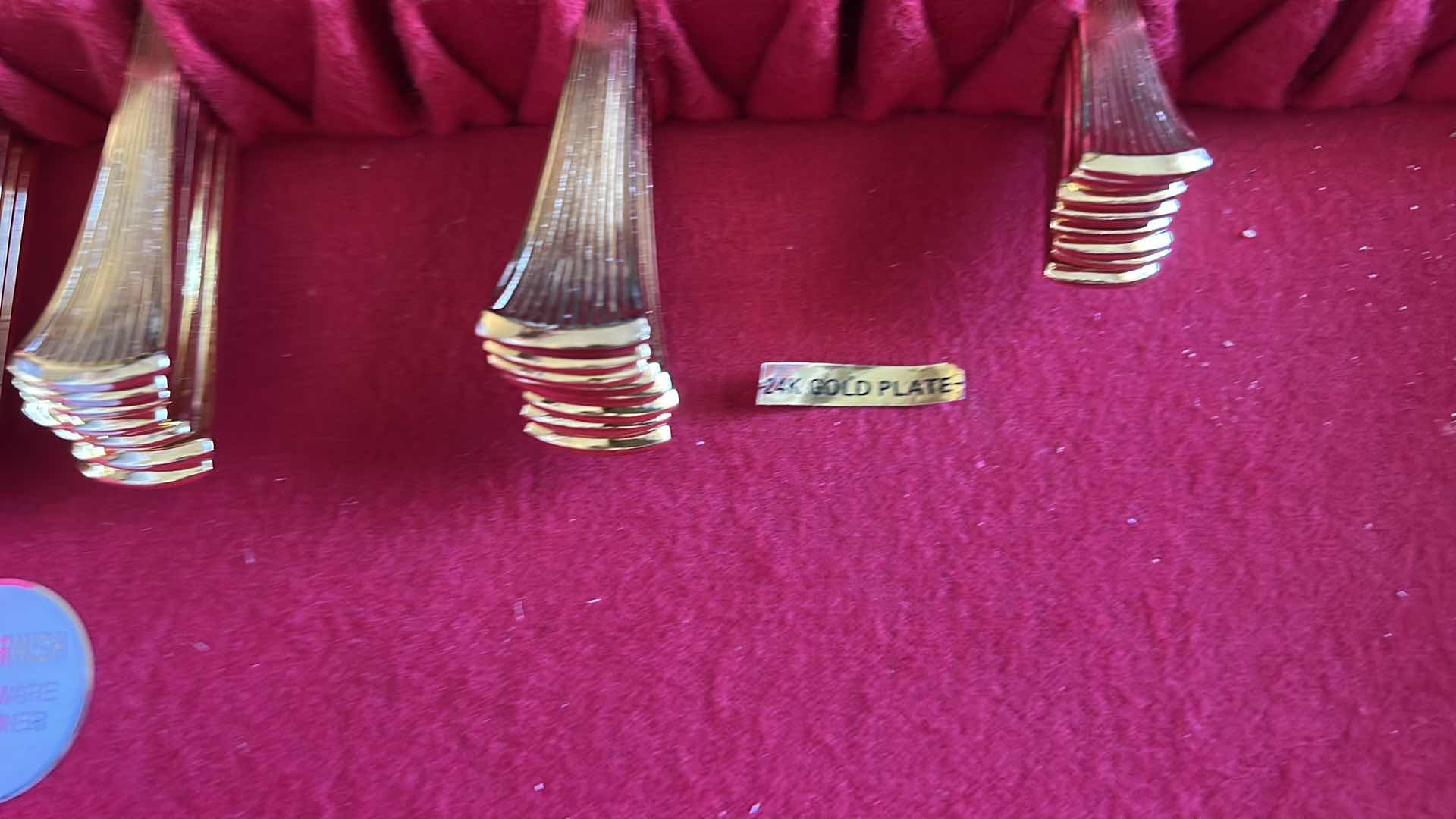 Photo 1 of 44PC GEORGIAN HOUSE “CHRISTY” 24K GOLD PLATED SERVING WARE IN WOOD BOX