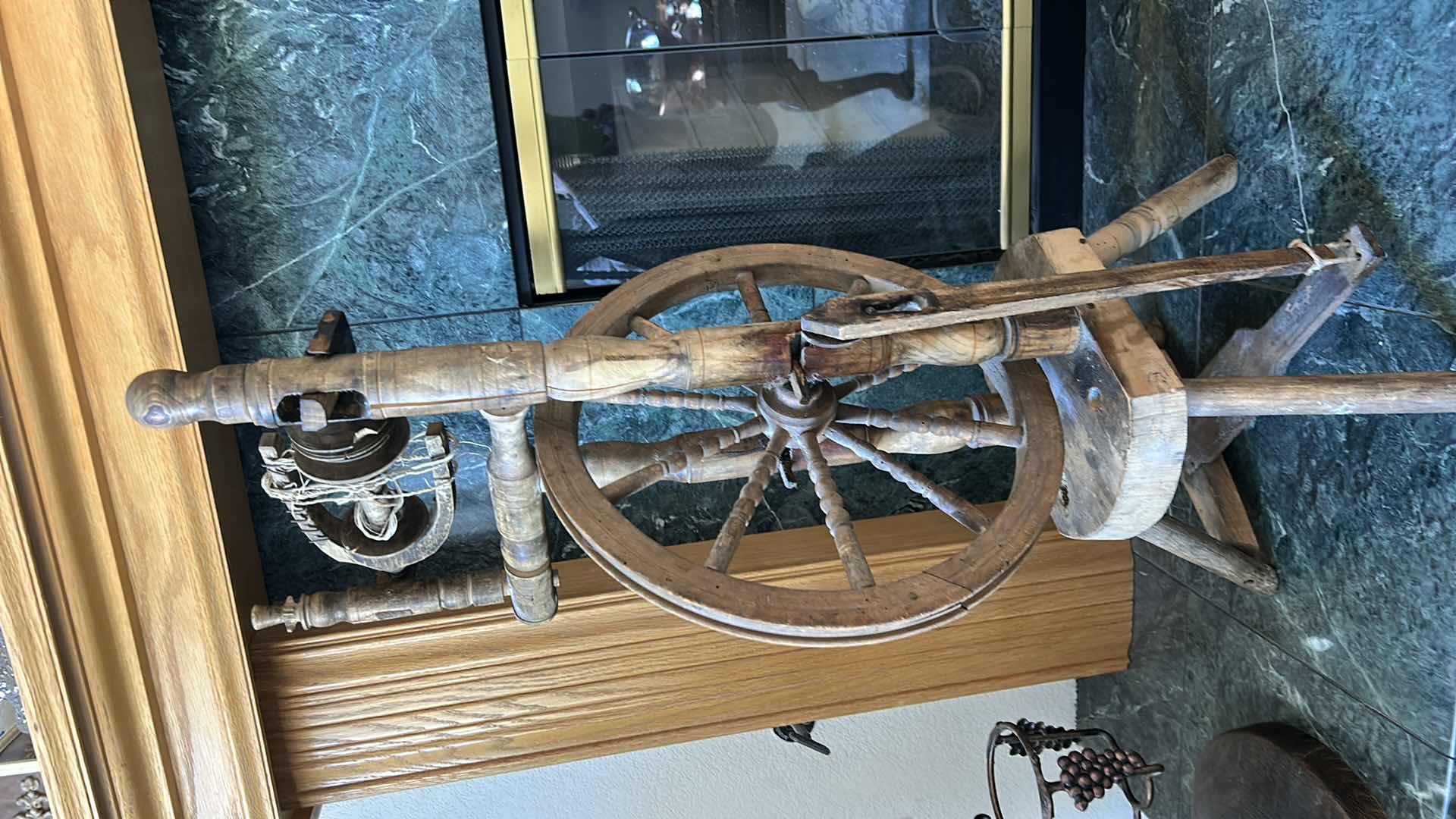 Photo 1 of ANTIQUE SPINNING WHEEL H33.5”