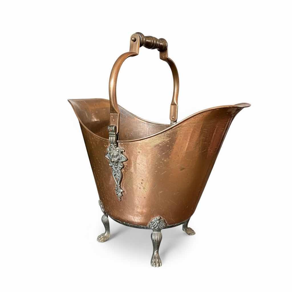 Photo 1 of COPPER AND BRASS LOG HOLDER / FIREWOOD BASKET 17“ x 10“ x H17“