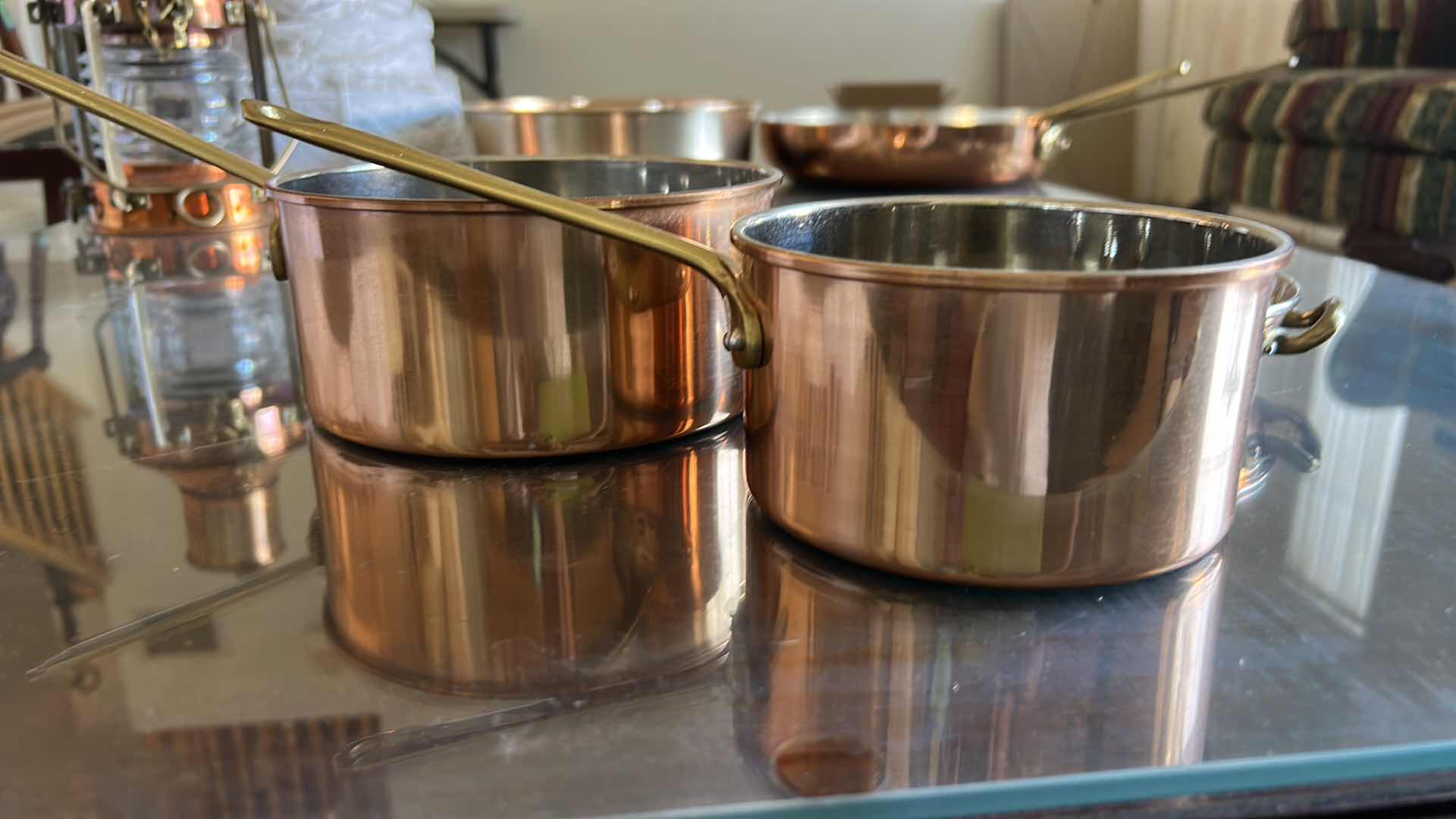 Photo 1 of 3 COPPER AND STAINLESS STEEL WITH BRASS HANDLES