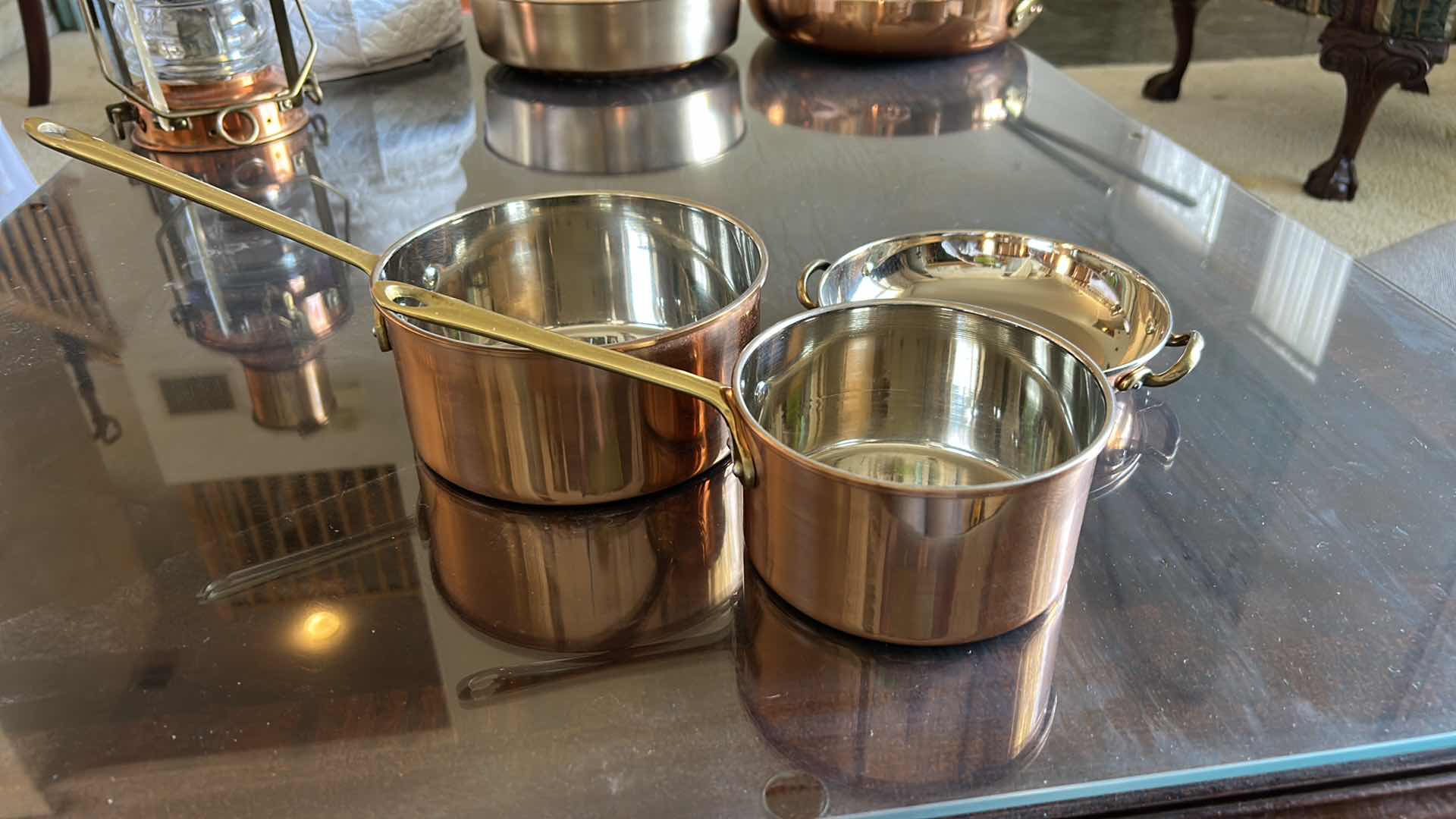 Photo 1 of 3 COPPER AND STAINLESS STEEL WITH BRASS HANDLES