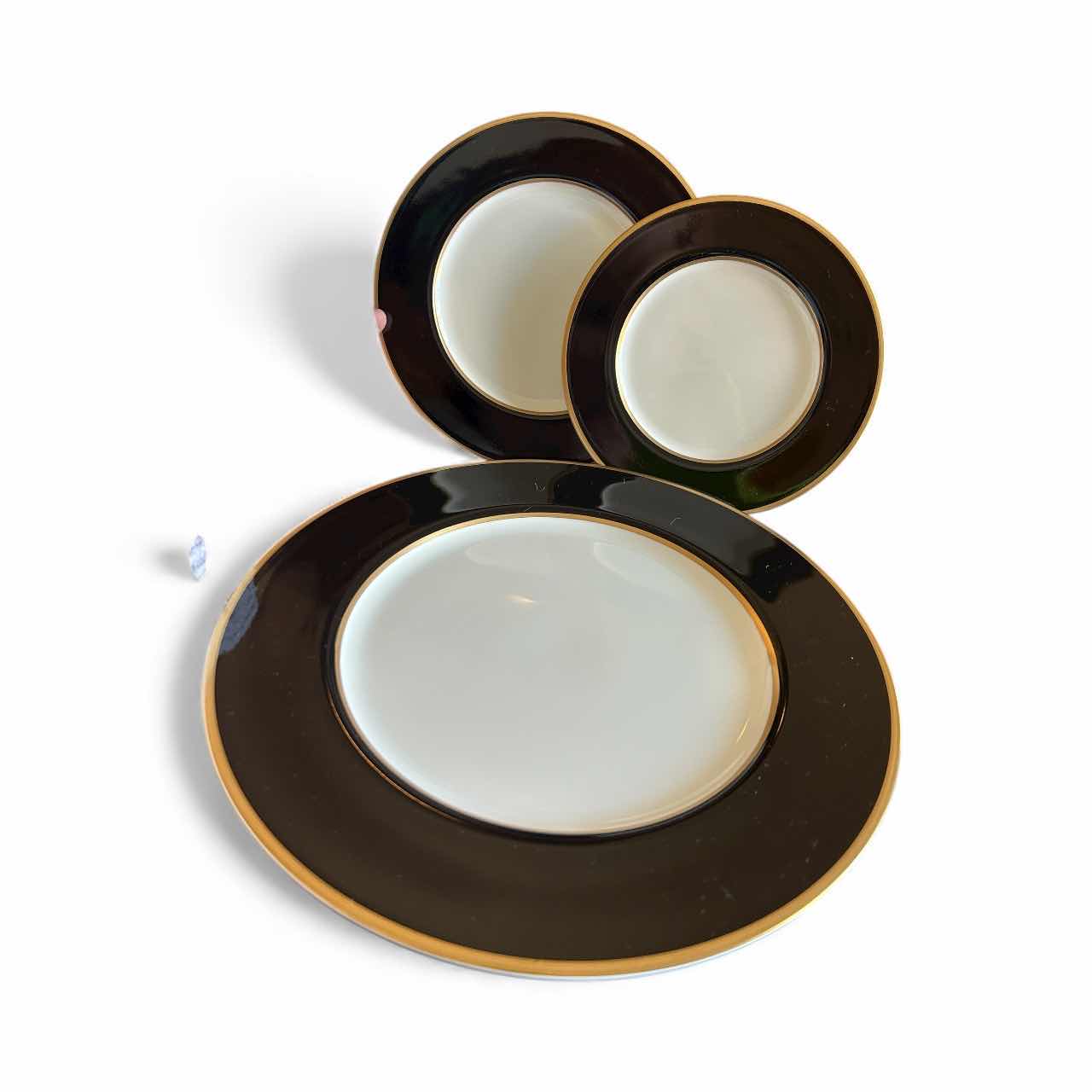 Photo 1 of 3 PC MIKASA BONE CHINA ONYX PLATES 11”, 7.5”, 6.5”