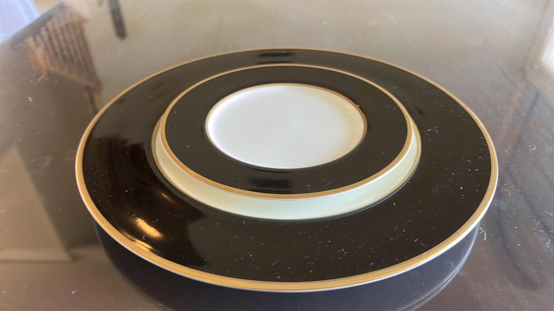 Photo 1 of 2 PC MIKASA BONE CHINA ONYX PLATES 11”, 6.5”