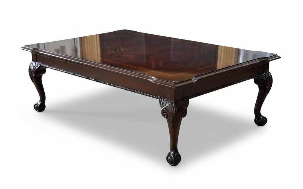 Photo 1 of THOMASVILLE MAHOGANY TRADITIONAL STYLE COFFEE TABLE WITH GLASS TOP 3‘ x 4‘ x H17“