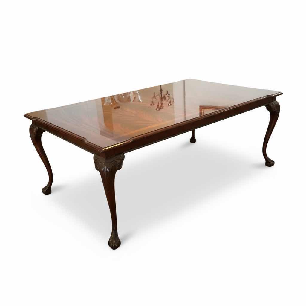 Photo 1 of THOMASVILLE  MAHOGANY TRADITIONAL STYLE DINING TABLE 45” X 76” X H30” plus 2 - 20” LEAFS & PADDING PROTECTION FELT LINED TOPPER