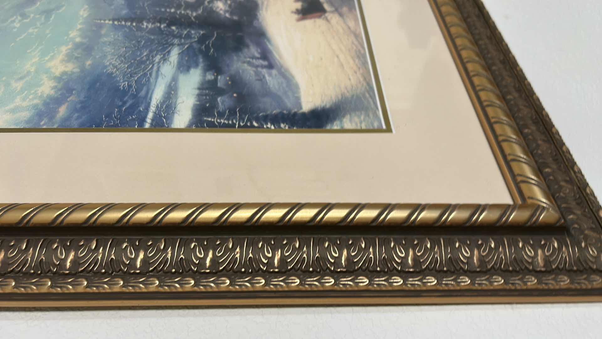 Photo 1 of GOLD FRAMED, “SUNDAY EVENING SLEIGH RIDE” BY THOMAS KINKADE LIBRARY EDITION 30 1/4“ x H26 1/2“