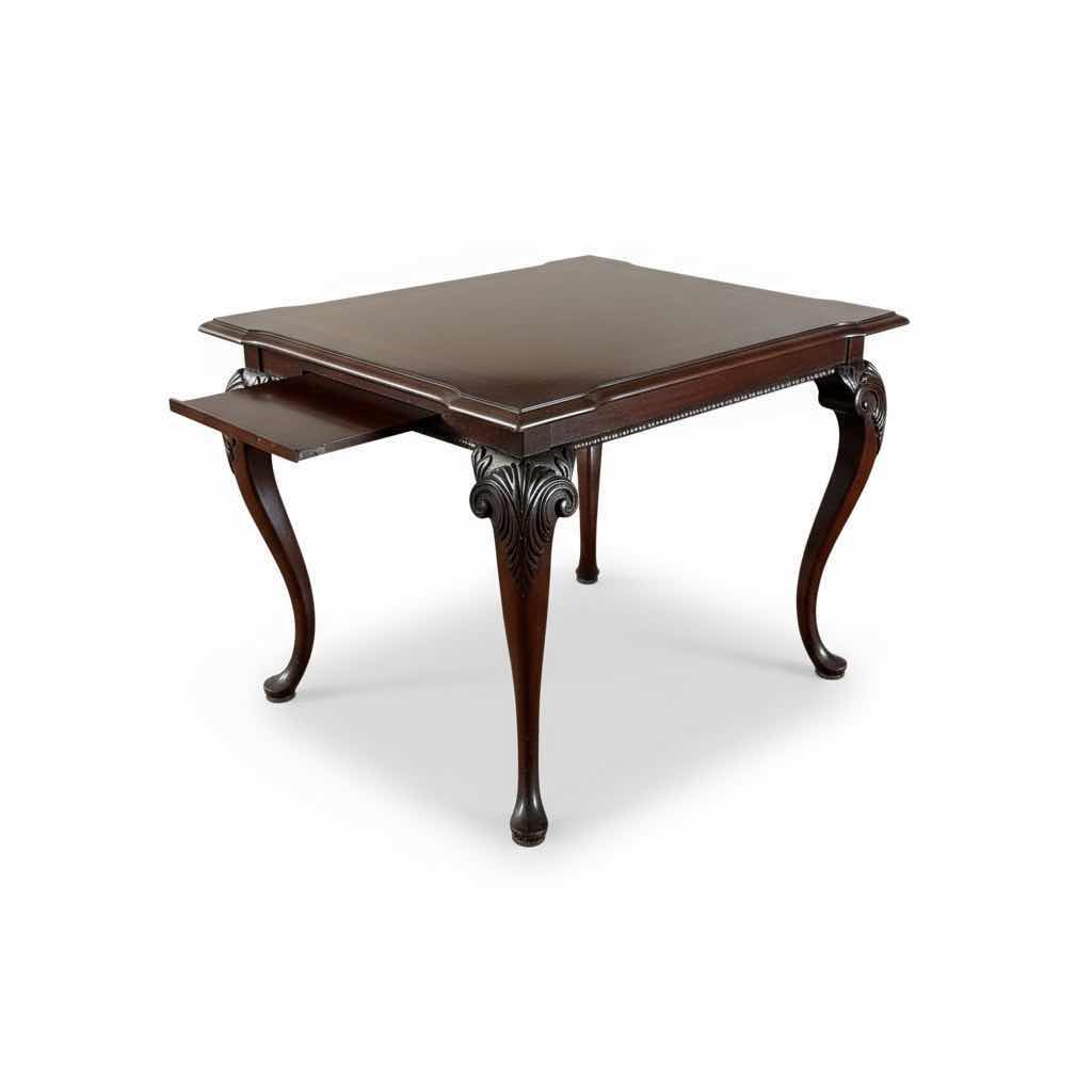 Photo 1 of THOMASVILLE MAHOGANY TABLE WITH TWO PULL OUTS  32 1/2” x 22 1/2” x H27 1/2” (COMES WITH GLASS TOP)
