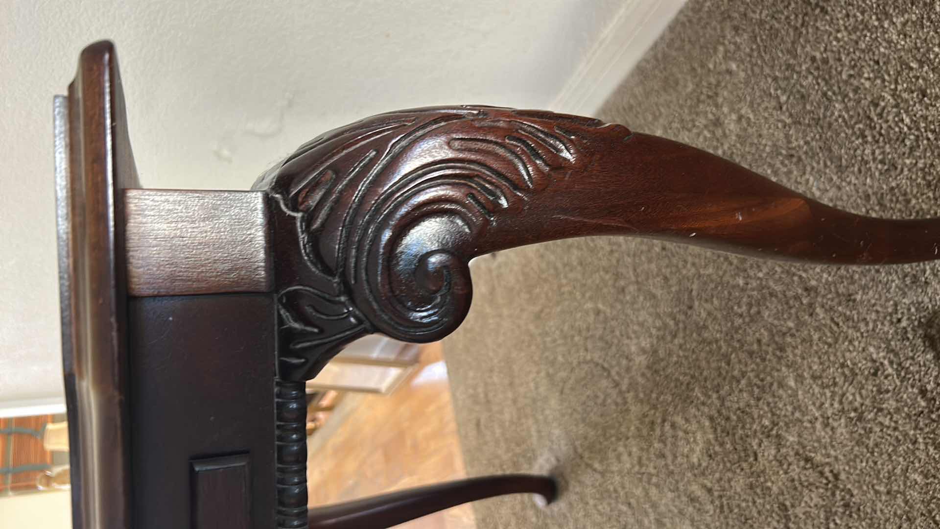 Photo 1 of THOMASVILLE MAHOGANY TABLE WITH TWO PULL OUTS  32 1/2” x 22 1/2” x H27 1/2” (COMES WITH GLASS TOP)