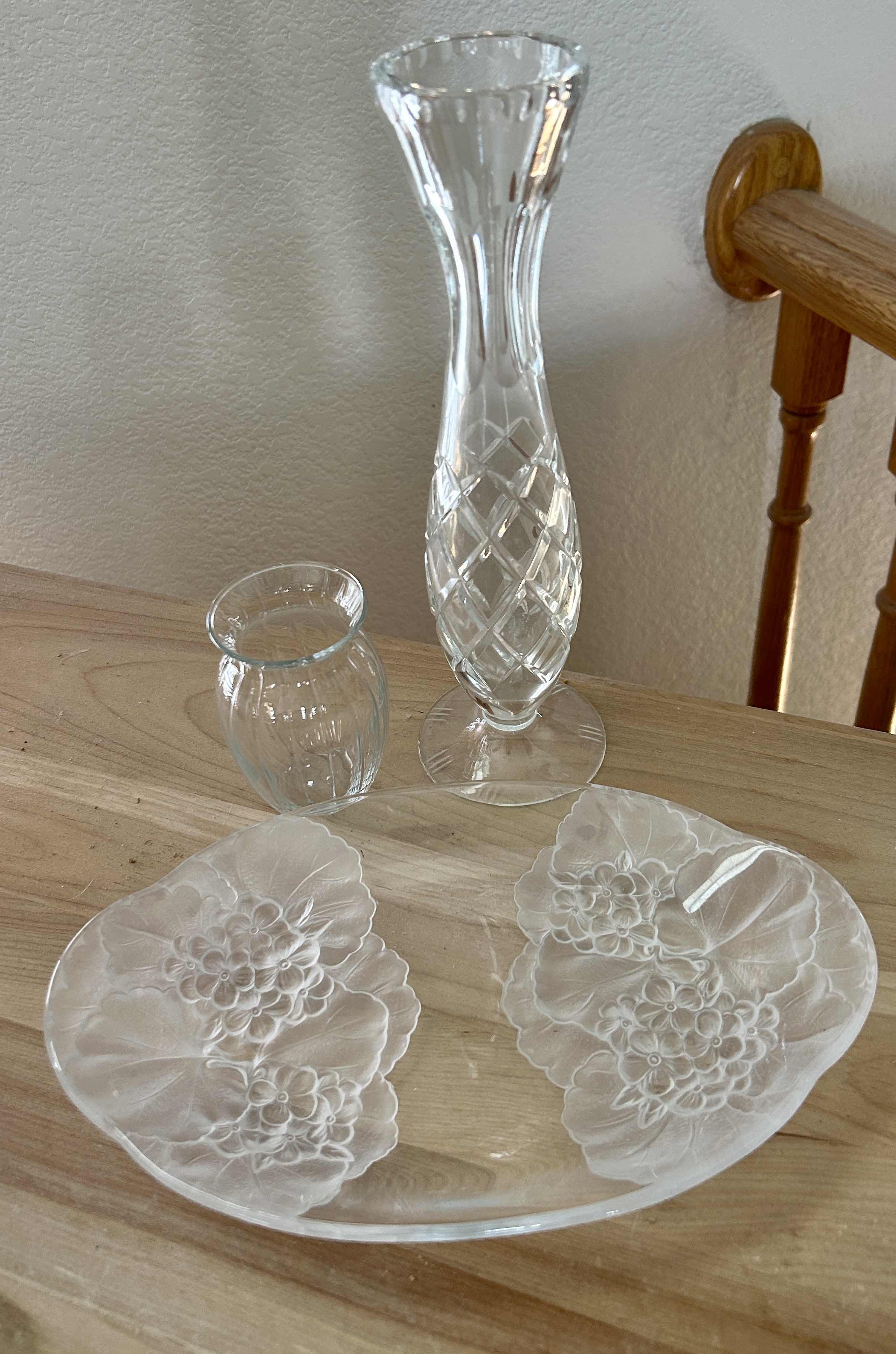 Photo 1 of 3  GLASS/CRYSTAL PIECES, (TALLEST H10”)