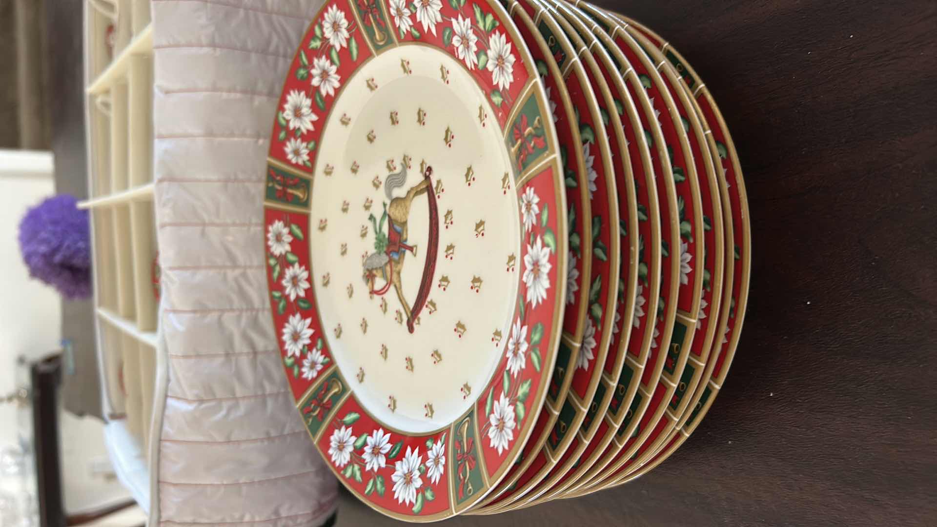 Photo 1 of CHARLTON HALL & CLASSIC TRADITIONS CHRISTMAS SERVING WARE - 10, 7.75” DESSERT PLATES, 12 MUGS, BUTTER DISH AND MORE