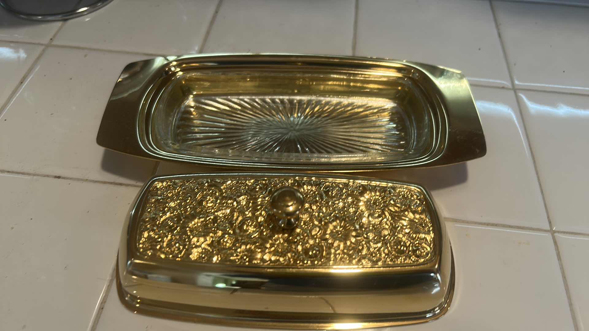 Photo 1 of 24K GOLD PLATED BUTTER DISH