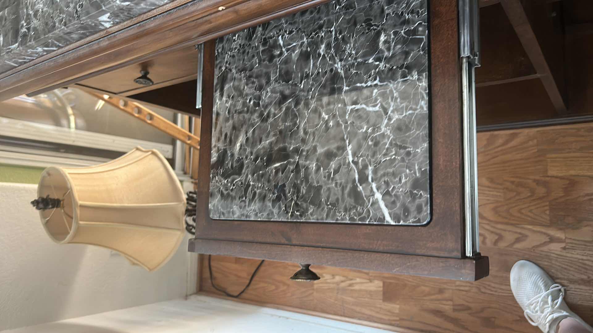 Photo 1 of PULASKI WOOD BAR WITH MARBLE TOP 6‘ x 25 1/2“ x H43“