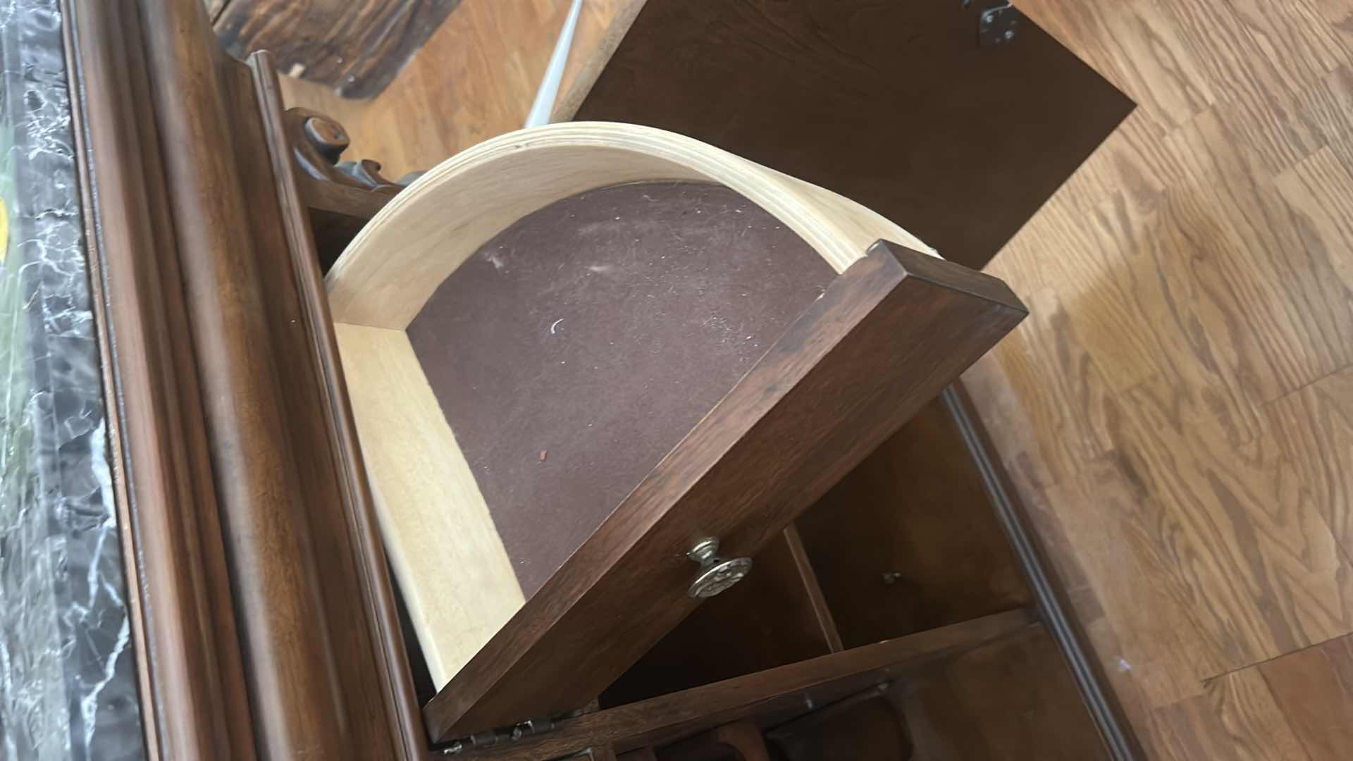 Photo 1 of PULASKI WOOD BAR WITH MARBLE TOP 6‘ x 25 1/2“ x H43“