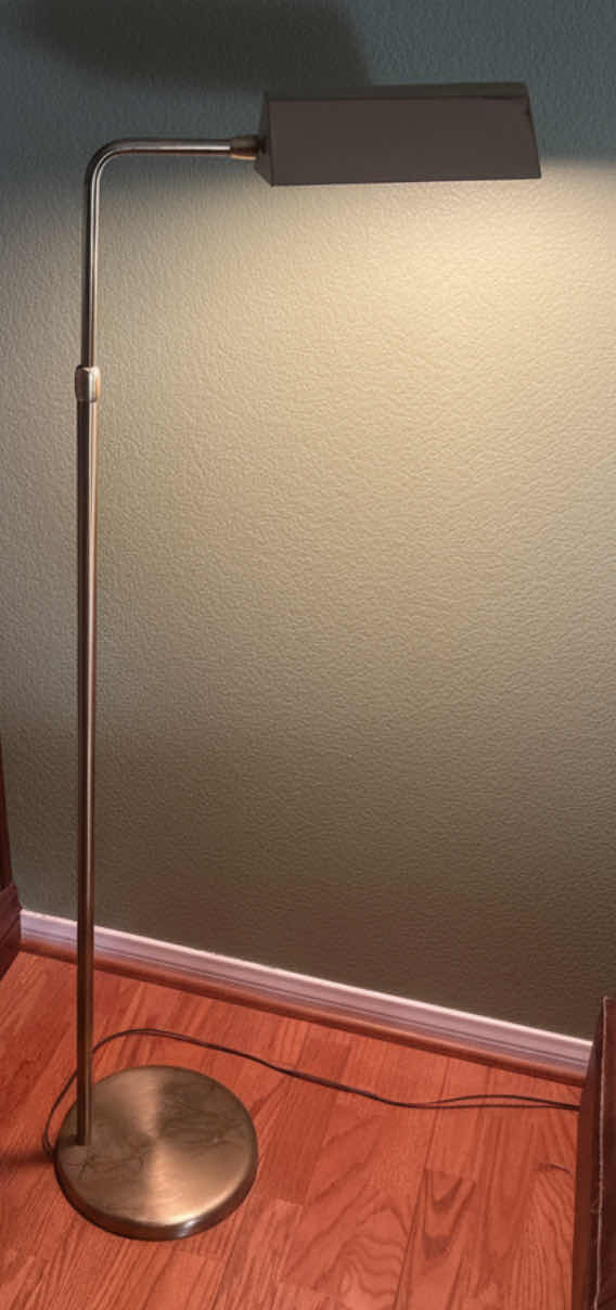 Photo 1 of BRASS FLOOR LAMP ( H47”ADJUSTABLE HEIGHT)