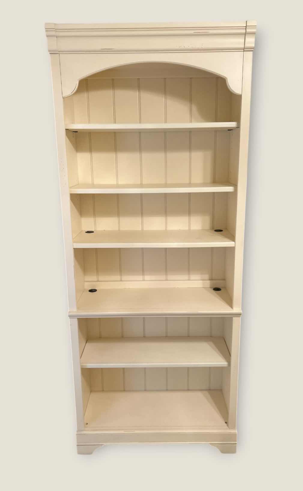 Photo 1 of ANTIQUE WHITE WOOD 6 SHELF UNIT 32” X 14“ x 78 H1/2“