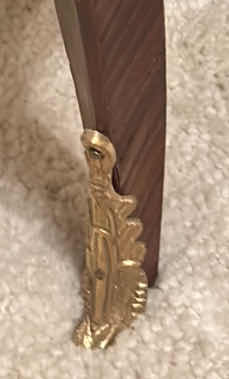 Photo 1 of ANTIQUE LOUIS XV STYLE CHEST OF DRAWERS, SERPENTINE SHAPE AND CABRIOLE LEGS WITH GILDED BRONZE ORNAMENTS A30 1/2“ x 15“ x H31 1/2“