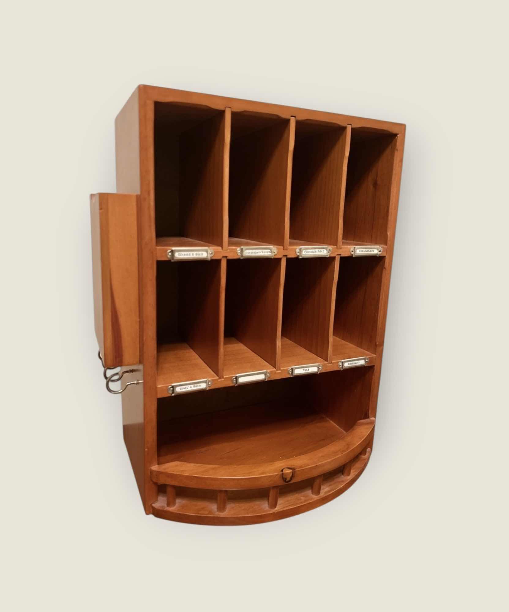 Photo 1 of ANTIQUE SOLID PINE WOOD  MAIL ORGANIZER 14” x 10” x H18”